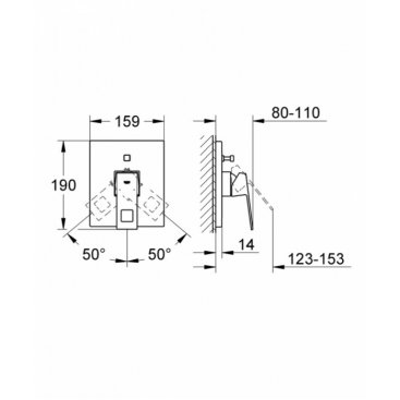 Смеситель для ванны Grohe Eurocube 19896000