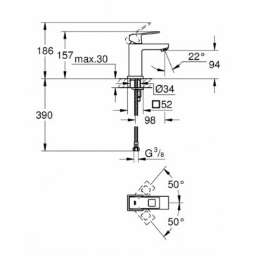 Смеситель для раковины Grohe Eurocube 2313200E