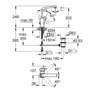 Смеситель для раковины Grohe Eurocube 2313500E