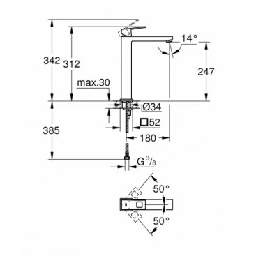 Смеситель для раковины Grohe Eurocube 23406000