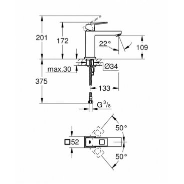 Смеситель для раковины Grohe Eurocube 23446000