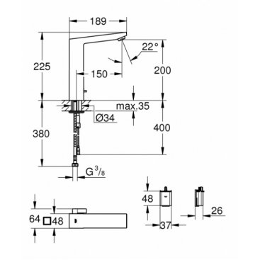 Смеситель для раковины Grohe Eurocube E 36441000