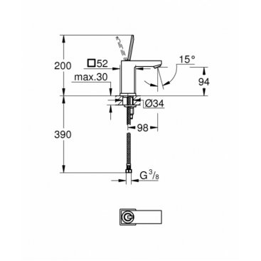 Смеситель для раковины Grohe Eurocube Joy 23656000