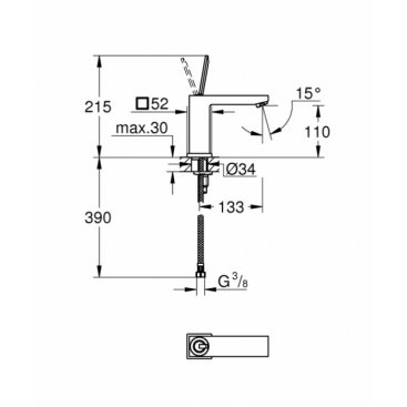 Смеситель для раковины Grohe Eurocube Joy 23658000