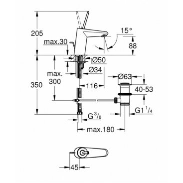 Смеситель для раковины Grohe Eurodisc Joy 23425000