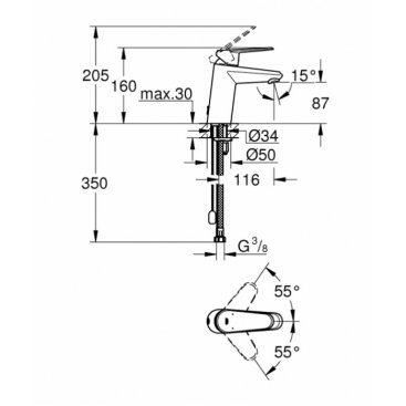 Смеситель для раковины Grohe Eurodisc Cosmopolitan 3317820E