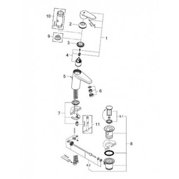 Смеситель для раковины Grohe Eurodisc Cosmopolitan 33190002