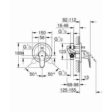 Смеситель для ванны Grohe Euroeco 32747000