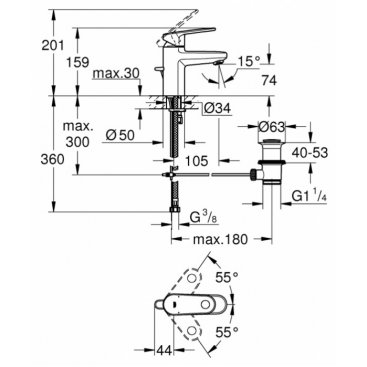 Смеситель для раковины Grohe Europlus 3261200E