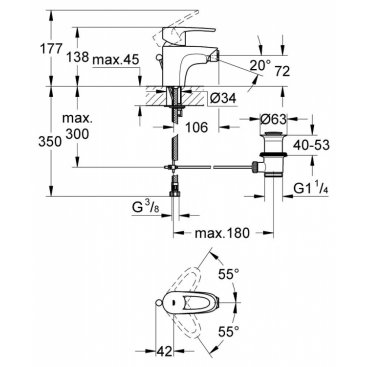 Смеситель для биде Grohe Europlus 33241001