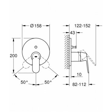 Смеситель для ванны Grohe Eurosmart Cosmopolitan 24045000