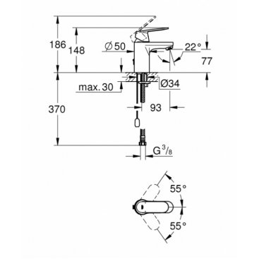 Смеситель для раковины Grohe Eurosmart Cosmopolitan 3282700E