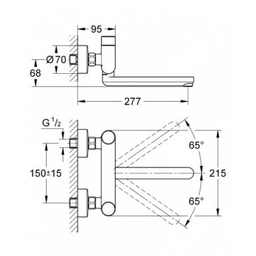 Смеситель для раковины Grohe Eurosmart Cosmopolitan T 36319000