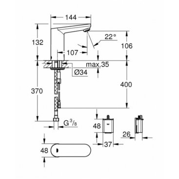 Смеситель для раковины Grohe Eurosmart Cosmopolitan E 36330001