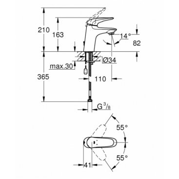 Смеситель для раковины Grohe Eurostyle 23713003