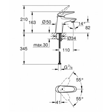 Смеситель для раковины Grohe Eurostyle 23715003