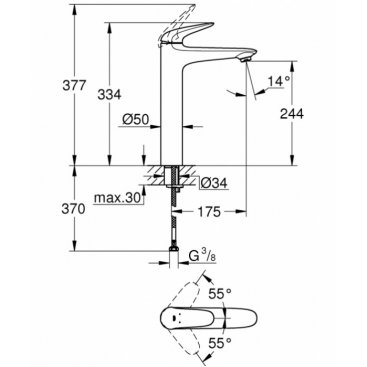 Смеситель для раковины Grohe Eurostyle 23719LS3