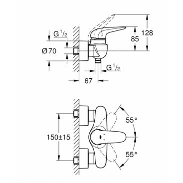 Смеситель для душа Grohe Eurostyle 23722LS3