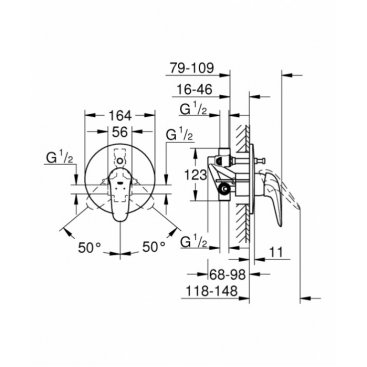 Смеситель для ванны Grohe Eurostyle 23730003