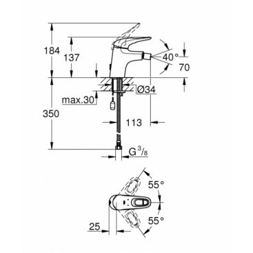 Смеситель для биде Grohe Eurostyle 33566003