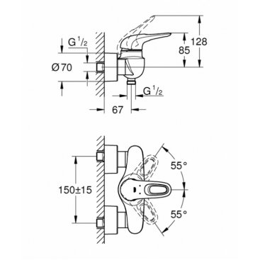 Смеситель для душа Grohe Eurostyle 33590LS3