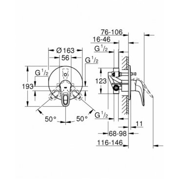 Смеситель для ванны Grohe Eurostyle 33637003