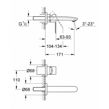 Смеситель для раковины Grohe Eurostyle Cosmopolitan 19571002