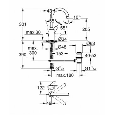 Смеситель для раковины Grohe Eurostyle Cosmopolitan 23043002