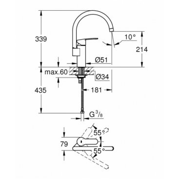 Смеситель для кухни Grohe Eurostyle Cosmopolitan 30221002