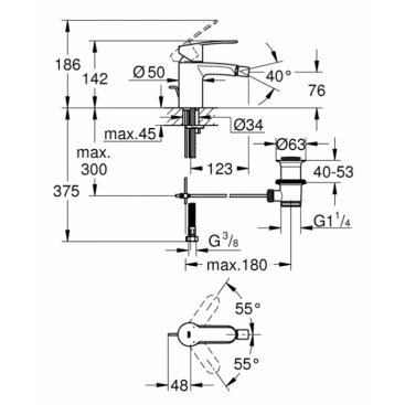 Смеситель для биде Grohe Eurostyle Cosmopolitan 33565002