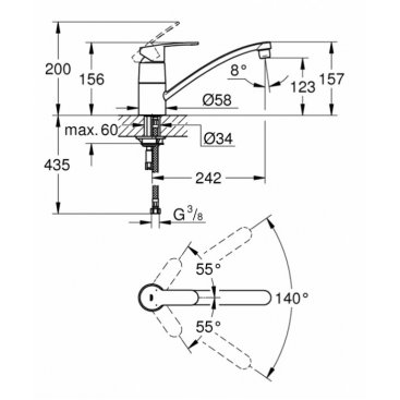 Смеситель для кухни Grohe Eurostyle Cosmopolitan 33977002