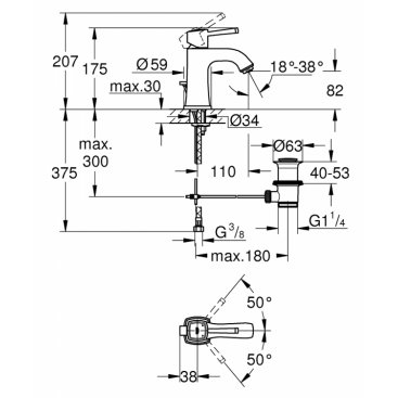 Смеситель для раковины Grohe Grandera 23303IG0