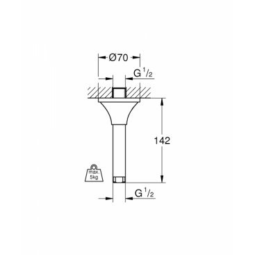 Держатель верхнего душа Grohe Rainshower Grandera 27978IG0