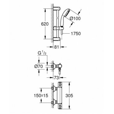 Смеситель для душа Grohe Grohtherm 800 34565001