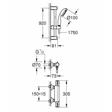 Смеситель для душа Grohe Grohtherm 800 34566001