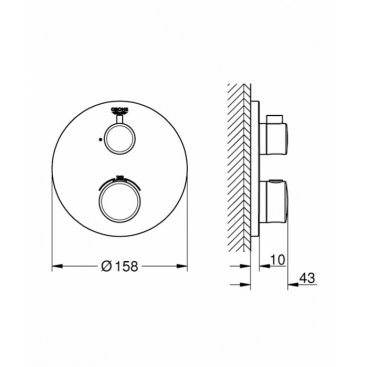 Смеситель для душа термостат Grohe Grohtherm 24075000