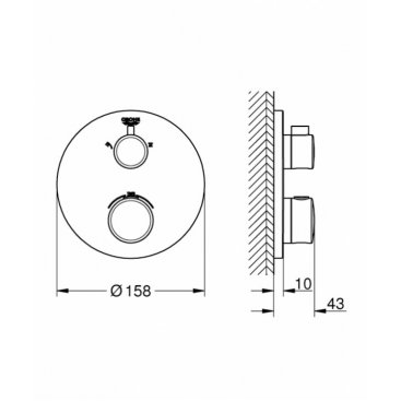 Смеситель для душа термостат Grohe Grohtherm 24076000