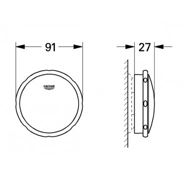 Внешняя часть слива-перелива Grohe Talento 19025000