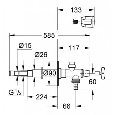 Вентиль наружный Grohe Eurotec 41212000