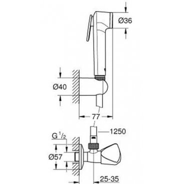 Гигиенический набор Grohe Tempesta-F Trigger 27514001