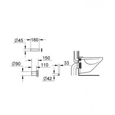 Впускной патрубок для унитаза Grohe 37311K00