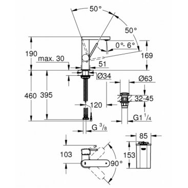 Смеситель для раковины Grohe Plus Digital 23958003