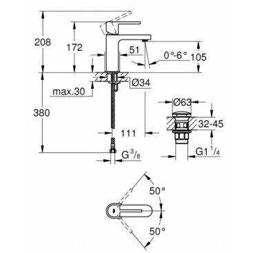 Смеситель для раковины Grohe Plus 33163003