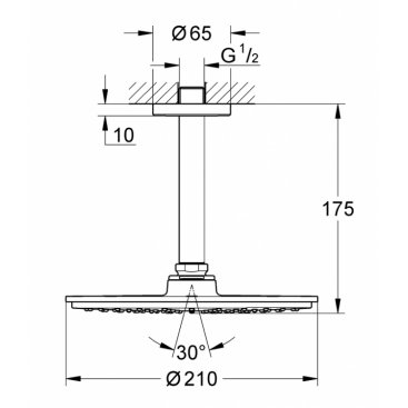 Верхний душ Grohe Rainshower Cosmopolitan 26063000