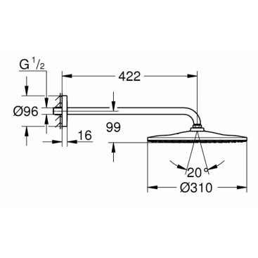 Верхний душ Grohe Rainshower Mono 26557000