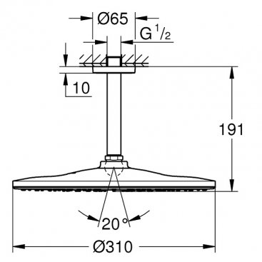 Верхний душ Grohe Rainshower Mono 26560000