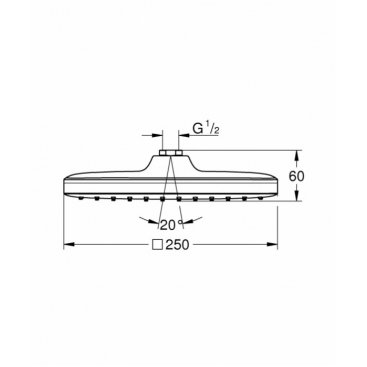 Верхний душ Grohe Tempesta 250 CUBE 26681000