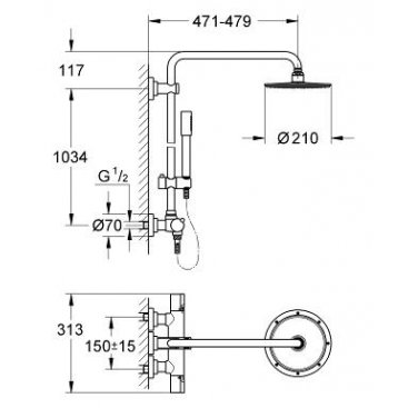 Душевая стойка Grohe Rainshower 27032001