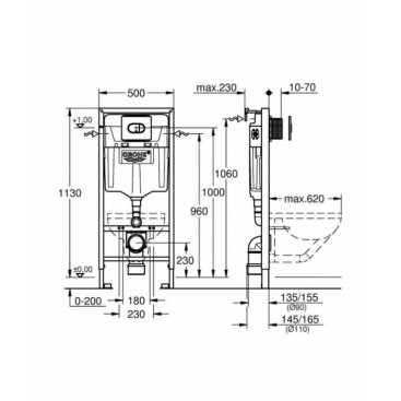 Инсталляция для подвесного унитаза Grohe Rapid SL 38981000