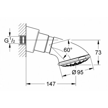 Верхний душ Grohe 100 Five 27062000